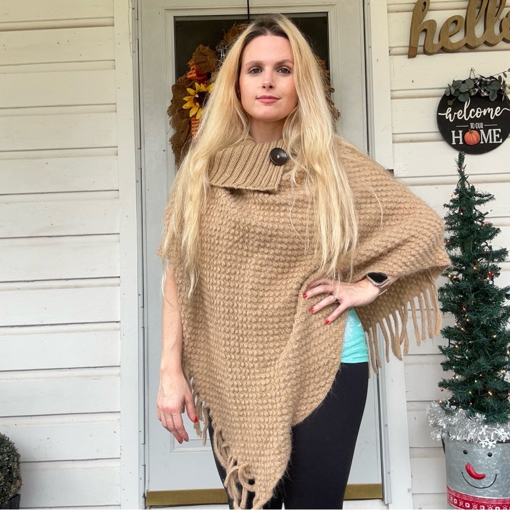 Winter Solid Knitted Tassel Half Open Collar Shawl- 🎁GIFT WITH EVERY PURCHASE